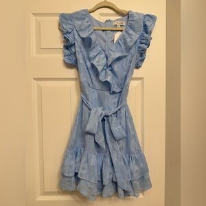 She + Sky Light Blue Ruffle Dress